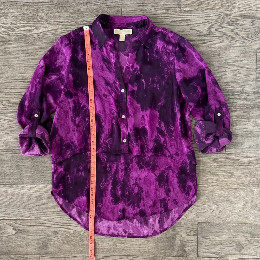 🌼MICHAEL KORS🌼 Purple Chiffon Layered Tunic Shirt